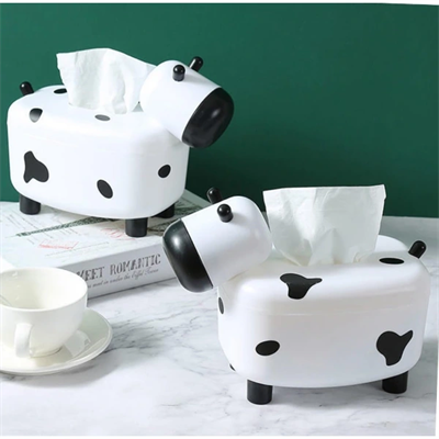 Sevimli İnek Tasarımlı Mıknatıslı Tuzluk ve Peçetelik