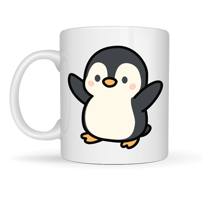 Sevimli Penguen Tasarımlı Porselen Kupa MODEL 106 – Kış Temalı Tatlı Kahve Kupası , Hediye Fikri