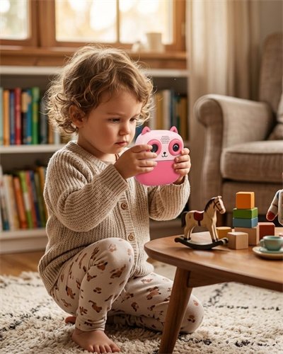 Sevimli Tasarımlı Baskılı Çocuk Kamerası 6 Renk Kalem 5 Kağıt Rulosu Hediyeli Eğlenceli Set