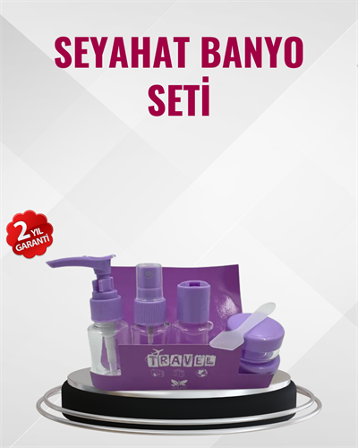 Seyahat Boy Banyo Seti 5’li Mini Şişe ve Krem Kutusu Çantalı