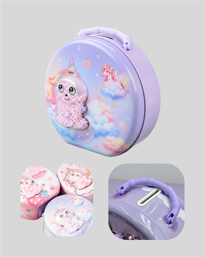 Şifreli Çocuk Para Kasası Metal Gövdeli Güvenli Kutu