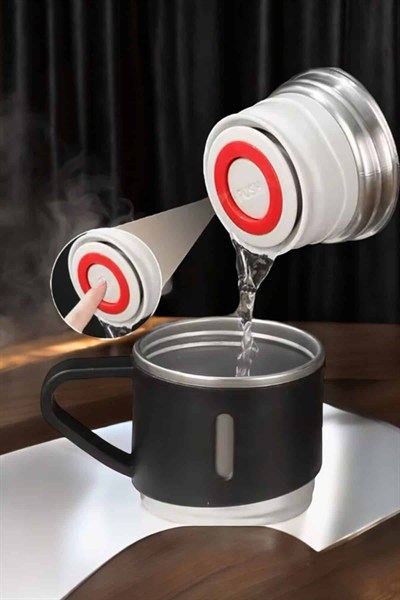 Şık ve Dayanıklı 3 Bardaklı Termos Seti Uzun Süre Isı Koruma Özellikli