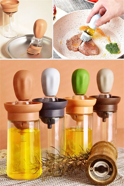 Silikon Hazneli Fırçalı Yağdanlık