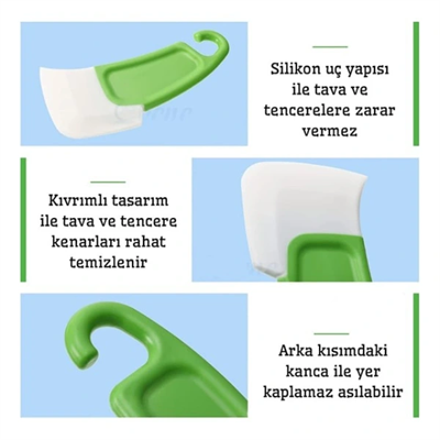 Silikon Uçlu Bulaşık Temizleme Kazıyıcı Spatula