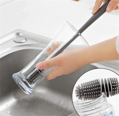Silikon Uzun Saplı Kavanoz Yıkama Fırçası