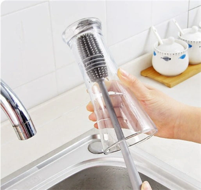 Silikon Uzun Saplı Kavanoz Yıkama Fırçası