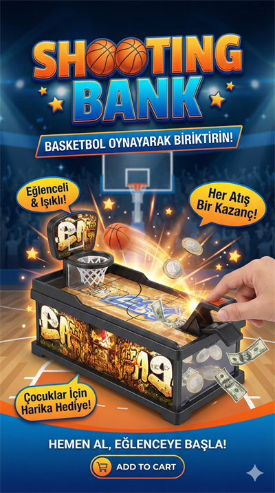 Şımartan Eğlenceli Basket Atmalı Basketbol Kumbara