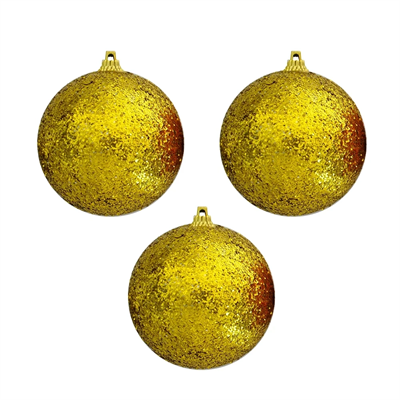 Simli Strafor Kutulu Ağaç Süsü 3lü - 8cm - Kırmızı