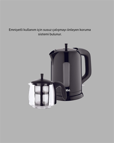 Sinbo Elektrikli Çay Makinesi 1.7 L Su Isıtıcı ve Cam Demlikli Güvenli Kullanım