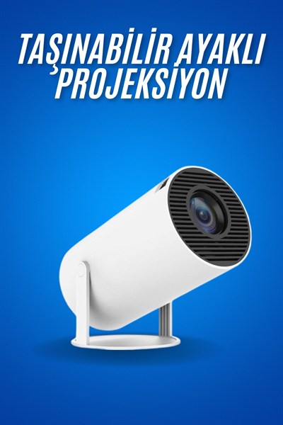 Sinema Projektörü Android HDMI USB WİFİ Ses Çıkışlı Ayaklı Projeksiyon Taşınabilir