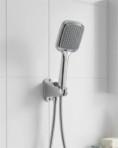 Siyah Duş Seti El Duşu Başlığı Spiral Hortum ve Duvar Askısı Banyo Duş Seti