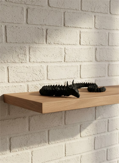 Siyah Hareketli Ejderha Figürü Esnek Gövdeli Dekoratif Tasarım 60 cm