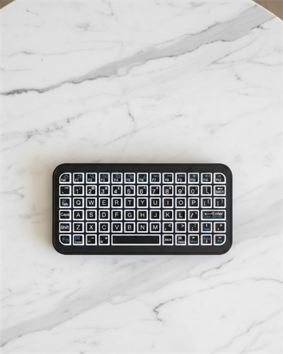 Siyah Kablosuz Mini RGB Işıklı Klavye Bluetooth 5.2 İnce Tasarım