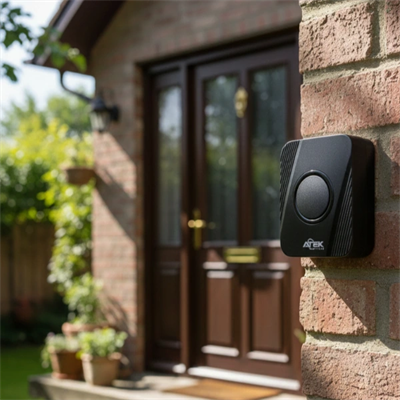 Siyah Kablosuz Su Geçirmez Kapı Zili