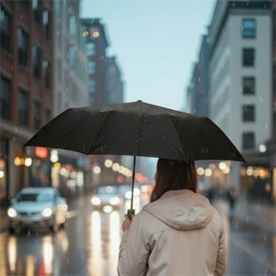 Siyah Kılıflı Otomatik Kompakt Şemsiye