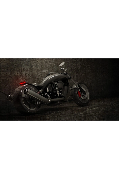 Siyah Motorsiklet Canvas Tablo (60x120)