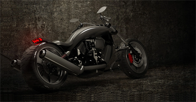 Siyah Motorsiklet Canvas Tablo 60x120