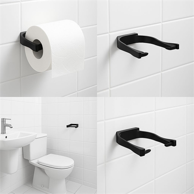 Siyah Tuvalet Kağıdı Tutucu Mat Kaplama Banyo Peçetelik