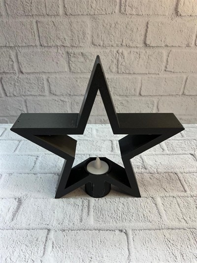 Siyah Yıldız Şeklinde Mumluk Loş Işık Dekor Aksesuarı