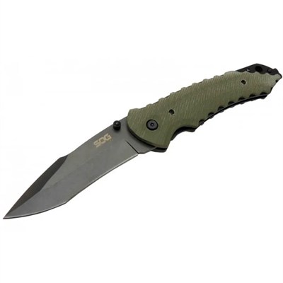 Sog Kiku Çakı Haki 22 cm Deri Kılıf , Kemerlikli
