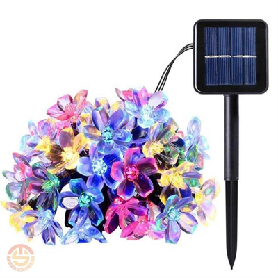 Solar 30 Ledli Çiçekli RGB Bahçe Aydınlatma Dekorasyon Güneş Enerjili