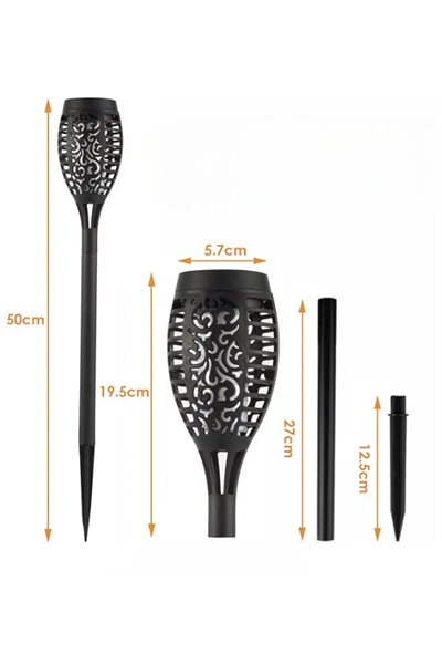 Solar Alev Efektli Bahçe Lambası