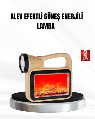Solar Alev Işığı COB Teknolojili Taşınabilir El Feneri ve Kamp Lambası
