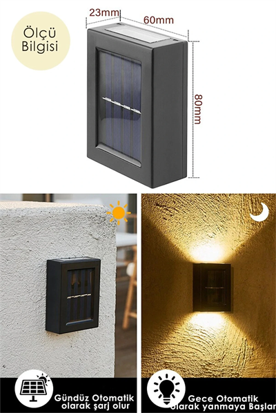 Solar Aplik Çift Taraflı Lamba