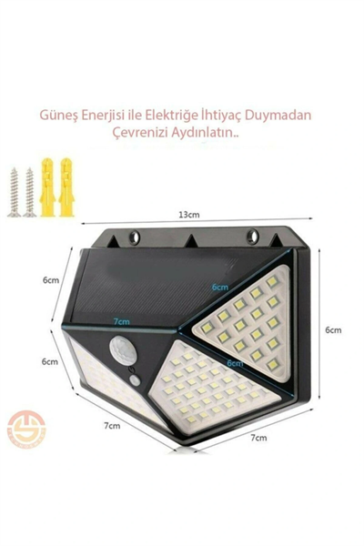 Solar Bahçe Aydınlatma Lambası 100 Led