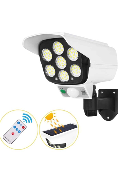 Solar Bahçe Aydınlatması Hareket Sensörlü Uzaktan Kumandalı Kamera Görünümlü