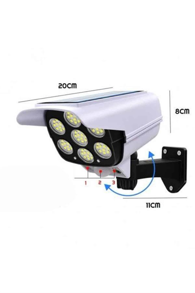 Solar Bahçe Lambası Uzaktan Kumandalı Kamera Görünümlü Hareket Sensörlü