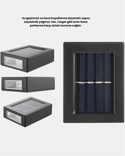 Solar Dış Mekan Aplik Su Geçirmez Dayanıklı LED Aydınlatmalı