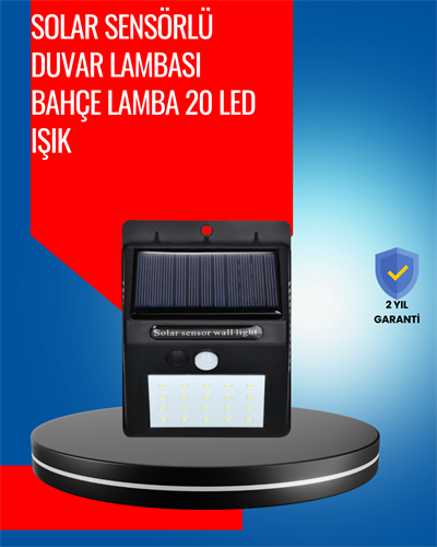 Solar Enerjiyle Çalışan IP65 Su Geçirmez 20 LED Duvar Lambası