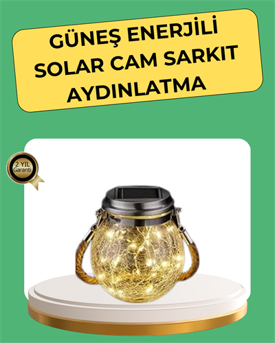 Solar Güneş Enerjili Dekoratif Cam Lamba