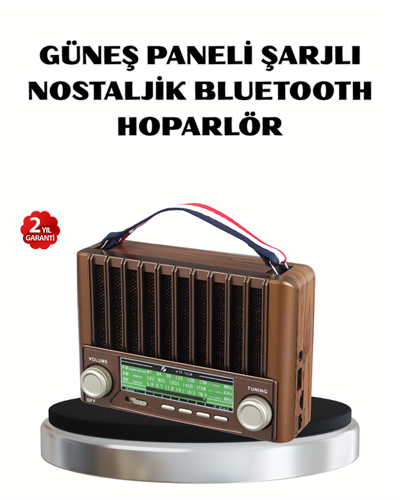 Solar Hoparlör Bluetooth FM AM SW Radyo Çok Fonksiyonlu Şarjlı