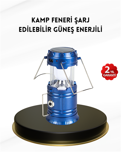 Solar Kamp Lambası Kızak Sistemli Şarjlı Taşınabilir Doğa Yürüyüşü Işığı