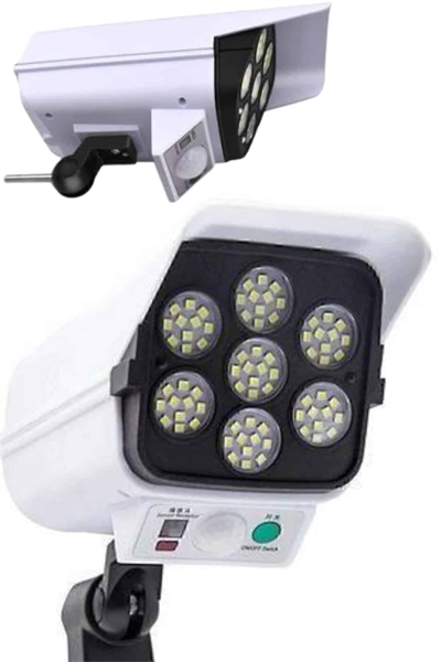 Solar Lamba Kamera Görünümlü Duvar Lambası Dönebilen Bahçe Aydınlatması