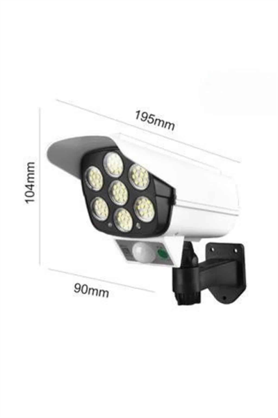 Solar Lamba Kamera Görünümlü Duvar Lambası Dönebilen Bahçe Aydınlatması