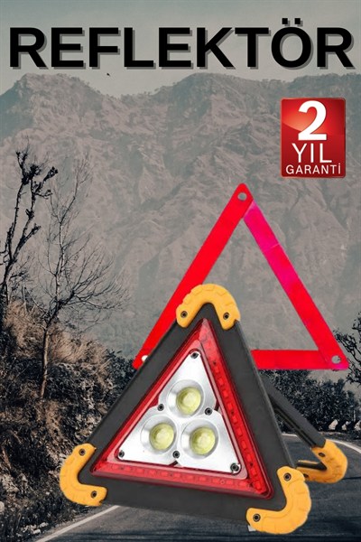 Solar Şarjlı Çok Fonksiyonlu Reflektör Işıklı Ikaz Lambası Acil Durum Reflektörü Acil Durum Uyarı Lambası