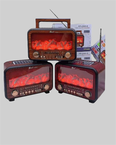 Şömine Alev Işıklı Solar Bluetooth Hoparlör – 7W Güçlü Ses, FM Radyo