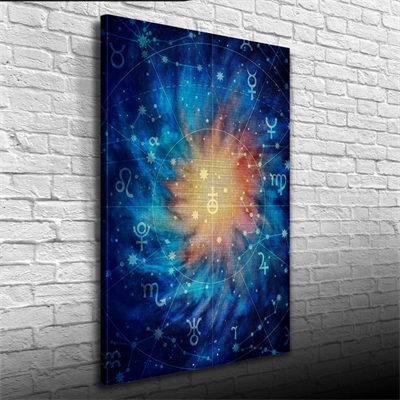 Soyut Çalışma, Mavi Tonlarda Kanvas Tablo 50 x 70