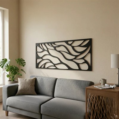 Soyut Desenli Duvar Tablosu MDF Lazer Kesim Modern Minimal Estetik Duvar Süsü