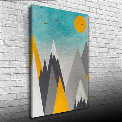 Soyut Günbatımı ,  Pastel Renklerde Kanvas Tablo 50 x 70