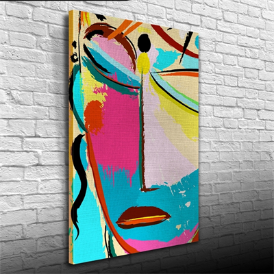 Soyut Kadın Portresi , Pastel Renklerde Kanvas Tablo 50 x 70