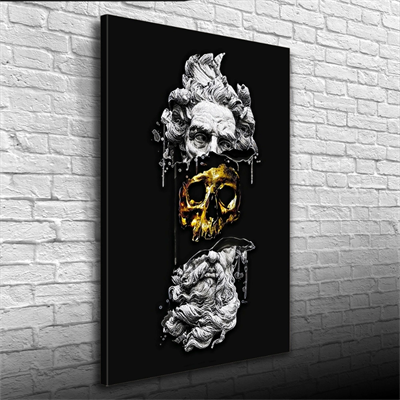 Soyut Siyah Gri Tonlarda Heykel Figürü Kanvas Tablo 50 x 70