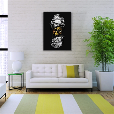 Soyut Siyah Gri Tonlarda Heykel Figürü Kanvas Tablo 50 x 70