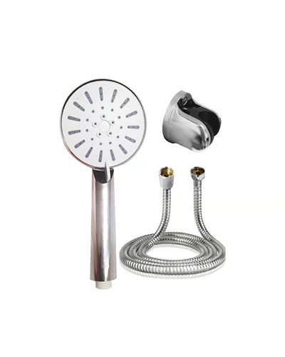 Spiral Hortumlu 4 Kademeli Krem El Duşu Başlığı Banyo Duş Seti