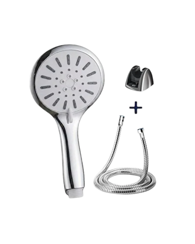 Spiral Hortumlu 4 Kademeli Krem El Duşu Başlığı Banyo Duş Seti