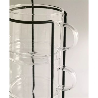 Standlı Borosilikat 4lü Fincan Seti