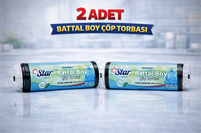 Star Plus Standart Battal Boy Atık Poşeti 75x90 cm 10lu Dayanıklı Büyük Boy Atık Torbası 2 Adet